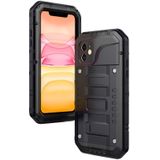 For iPhone 11 Dustproof Shockproof Waterproof Silicone + Metal Protective Case(Black)