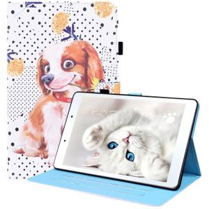 For Samsung Galaxy Tab A 8.0 2019 SM-T290 / SM-T295 Animal Pattern Horizontal Flip Leather Case with Holder & Card Slots & Photo Frame(Little Flower Dog)