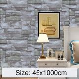 Qingshi Creative 3D Stone Brick Decoration Wallpaper Stickers Bedroom Living Room Wall Waterproof Wallpaper Roll  Size: 45 x 1000cm