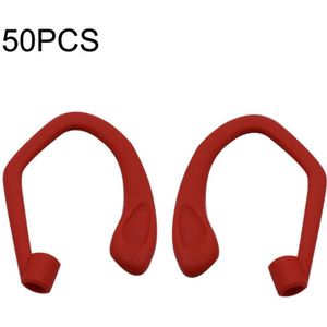 50 STKS EG40 Voor Apple Airpods Pro Sport Draadloze Bluetooth Oortelefoon Siliconen antislip Oorhaak (Rood)