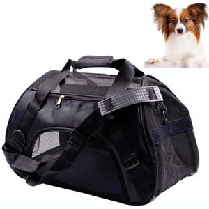 Portable Pet Backpack Dog Go Out Messenger Folding Bag Pet Supplies  Specification: Medium(Black)