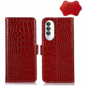 Voor Xiaomi Redmi A1+ Krokodil Toplaag Koeienhuid Lederen Telefoonhoes (Rood)