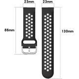 For Fitbit Versa 2 / Versa / Versa Lite 23mm Clasp Two Color Sport Wrist Strap Watchband(Black + Red)