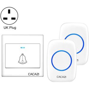 CACAZI H10 1 For 2 Home draadloze muziekdeurbel zonder batterij  stekker: UK-stekker
