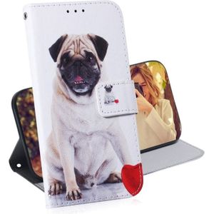 Pug Pattern Coloured Drawing Horizontal Flip Leather Case for Galaxy A70  with Holder & Card Slots & Wallet