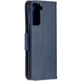 For Samsung Galaxy S30 Plus Litchi Texture Pure Color Horizontal Flip Leather Case with Holder & Card Slots & Wallet & Lanyard(Dark Blue)