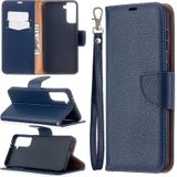 For Samsung Galaxy S30 Plus Litchi Texture Pure Color Horizontal Flip Leather Case with Holder & Card Slots & Wallet & Lanyard(Dark Blue)