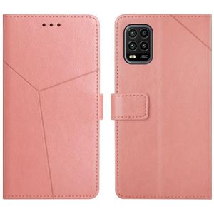 Voor Xiaomi Mi 10 Lite 5G Y Stitching Horizontal Flip Leather Phone Case (Rose Gold)