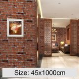 Coffee Brick Creative 3D Stone Brick Decoration Wallpaper Stickers Bedroom Living Room Wall Waterproof Wallpaper Roll  Size: 45 x 1000cm