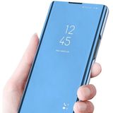 For OPPO A11 / A9 (2020) Plated Mirror Left and Right Flip Cover with Stand Mobile Phone Holster(Blue)