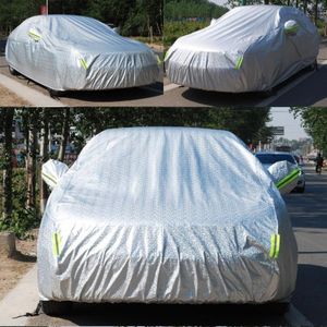 Aluminum Film PEVA Cotton Wool Anti-Dust Waterproof Sunproof Anti-frozen Anti-scratch Heat Dissipation SUV Car Cover with Warning Strips  Fits Cars up 5.1m(199 inch) in Length