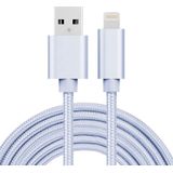 3m 3A Woven Style Metal Head 8 Pin to USB Data / Charger Cable  For iPhone X / iPhone 8 & 8 Plus / iPhone 7 & 7 Plus / iPhone 6 & 6s & 6 Plus & 6s Plus / iPad(Silver)