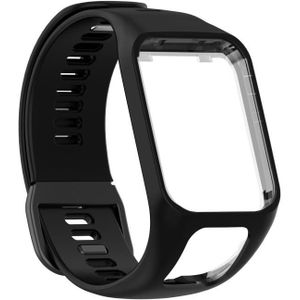 For Tomtom 4 Silicone Replacement Strap Watchband(Black)