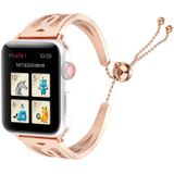 Double C-shaped Bracelet Stainless Steel Watchband for Apple Watch Series 3 & 2 & 1 38mm (Rose Gold)