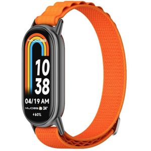 Voor Xiaomi Mi Band 8 Mijobs nylon ademende horlogeband (oranje zwart)