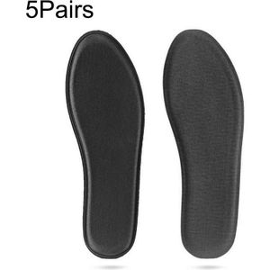 5 Pairs Thicken Breathable Non-slip Shockproof Memory Cotton Sports Full Insole Shoe-pad  Size:250mm(Black)