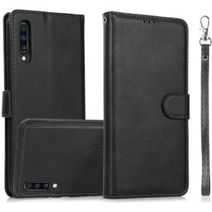 For Samsung Galaxy A50s Calf Texture 2 in 1 Detachable Magnetic Back Cover Horizontal Flip Leather Case with Holder & Card Slots & Wallet & Photo Frame(Black)