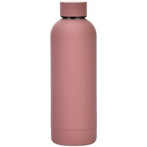 Stainless Steel Outdoor Matte Water Bottle Portable Sports Water Cup Rubber Paint Insulation Cup(Smoky Pink)