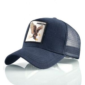 Cotton Embroidered Animal Baseball Cap(Blue Eagle)