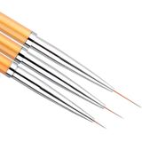 3 PCS Gold Nail Art Lines Painting Pen Brush Professional UV Gel Polish Tips 3D Design Manicure Drawing Tool Kit