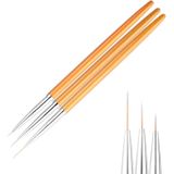 3 PCS Gold Nail Art Lines Painting Pen Brush Professional UV Gel Polish Tips 3D Design Manicure Drawing Tool Kit