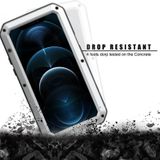 Shockproof Waterproof Silicone + Zinc Alloy Protective Case For iPhone 12 / 12 Pro(Silver)