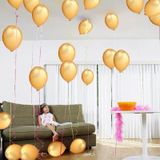 45 stks 12 inch parel latex ballonnen verjaardag bruiloft decor met gekleurd lint (zwart + goud)