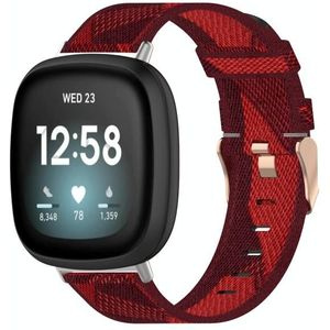 Voor Fitbit Versa 3 nylon geweven canvas horlogeband