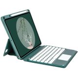 Bluetooth Keyboard Leather Case with Touchpad & Rotatable Bottom Case For iPad 10.2 2021 & 2020 & 2019 / Air 2019 / Pro 10.5 inch(Dark Night Green)
