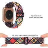 Etnische stijl gesp elastische horlogeband voor Apple Watch Ultra 49 mm / serie 8 & 7 45 mm / SE 2 & 6 & SE & 5 & 4 44 mm / 3 & 2 & 1 42 mm (kleurrijke totem)