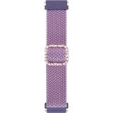 For Garmin Venu 2/Samsung Gear S3/Xiaomi Haylou RS3 22mm Universal Adjustable Braided Elastic Diamond Buckle Replacement Strap Watchband(Purple)