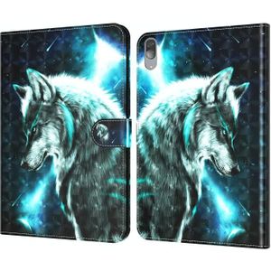 Voor Lenovo Tab P11 Pro 3D Painted Pattern Lederen Tablet Case (Wolf)