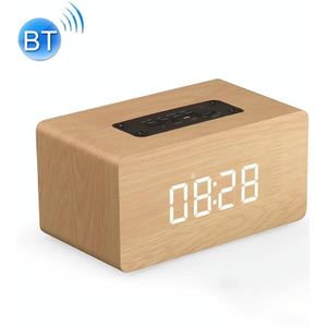 W5C Subwoofer Wooden Clock Bluetooth Speaker  Support TF Card & 3.5mm AUX(Yellow Wood)
