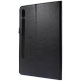 For Samsung Galaxy Tab S7 T870 2-Folding Business Horizontal Flip PU Leather Case with Card Slots & Holder(Black)
