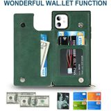 Cross-Body Square Double Buckle Flip Card Tas TPU + PU-koffer met kaartslots & portemonnee en foto & riem voor iPhone 11