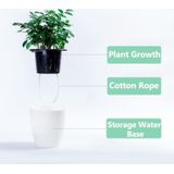 Lazy Flower Pots Automatic Water-absorbing Hydroponic Potted Plants Circular Resin Plastic Flower Pots Double-layer Design Self Watering Planter  Diameter: 13cm  Height: 13.7cm(White)