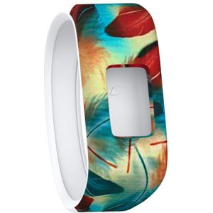 Colourful Feathers Pattern Silicone Sport Wrist Strap for Garmin Vivofit JR  Size: Small(Colour)