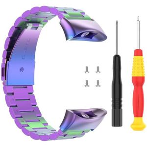 For Garmin Forerunner 45 / 45S / Swim 2 Universal Three Beads Stainless Steel Replacement Wrist Strap Watchband(Colorful)
