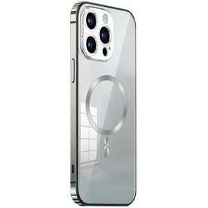 Voor iPhone 13 Pro MagSafe Magnetisch roestvrijstalen frame Transparant TPU-telefoonhoesje