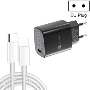 PD11 Enkele PD3.0 USB-C / Type-C 20W snellader met 1m Type-C naar Type-C datakabel  EU-stekker