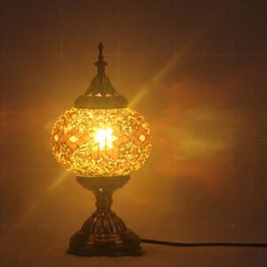Slaapkamer studie romantische stijl mozaïek decoratieve tafel lamp  plug type: UK plug (FX-1503)