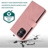 Skin-feel Crazy Horse Texture Zipper Wallet Bag Horizontal Flip Leather Case with Holder & Card Slots & Wallet & Lanyard For iPhone 12 Pro Max(Rose Gold)