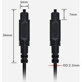 2m EMK OD2.2mm Digital Audio Optical Fiber Cable Plastic Speaker Balance Cable(Black)