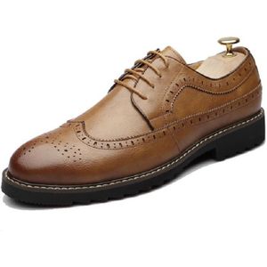 Britse mannen schoenen Brogue schoenen zakelijke formele schoenen  grootte: 40 (oranje)