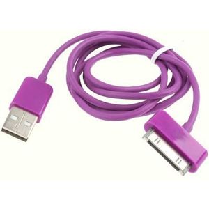 USB Cable for iPhone 4 & 4S  iPhone 3GS/3G  iPad 2  iPod Touch  Length: 1m(Purple)