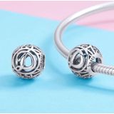 S925 Sterling Silver 26 English Letter Beads DIY Bracelet Necklace Accessories  Style:D