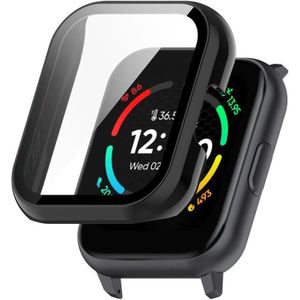 Voor Realme TechLife Horloge S100/SZ100 Universele PC + Geharde Film Volledig Ingesloten Beschermende Horloge Case (Zwart)