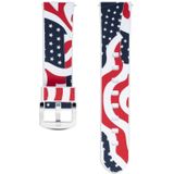 National Flag Pattern Silicone Wrist Watch Band for Samsung Gear S3  22mm(White)