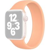 Voor Apple Watch Series 7 45 mm / 6 & SE & 5 & 4 44mm / 3 & 2 & 1 42mm Solid Color Elastische Siliconen Vervanging Polsriem Horlogeband  Grootte: M 143mm (Cantaloupe)
