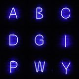 Blue Letter Number Neon Lights Holiday Decoration Lights(Letter A)